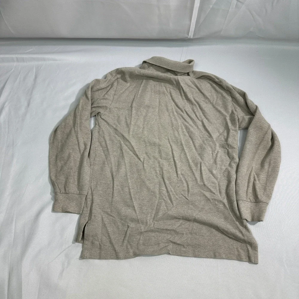 Polo Ralph Lauren Long Sleeve Polo Shirt Mens Medium Heather Tan Pony Logo